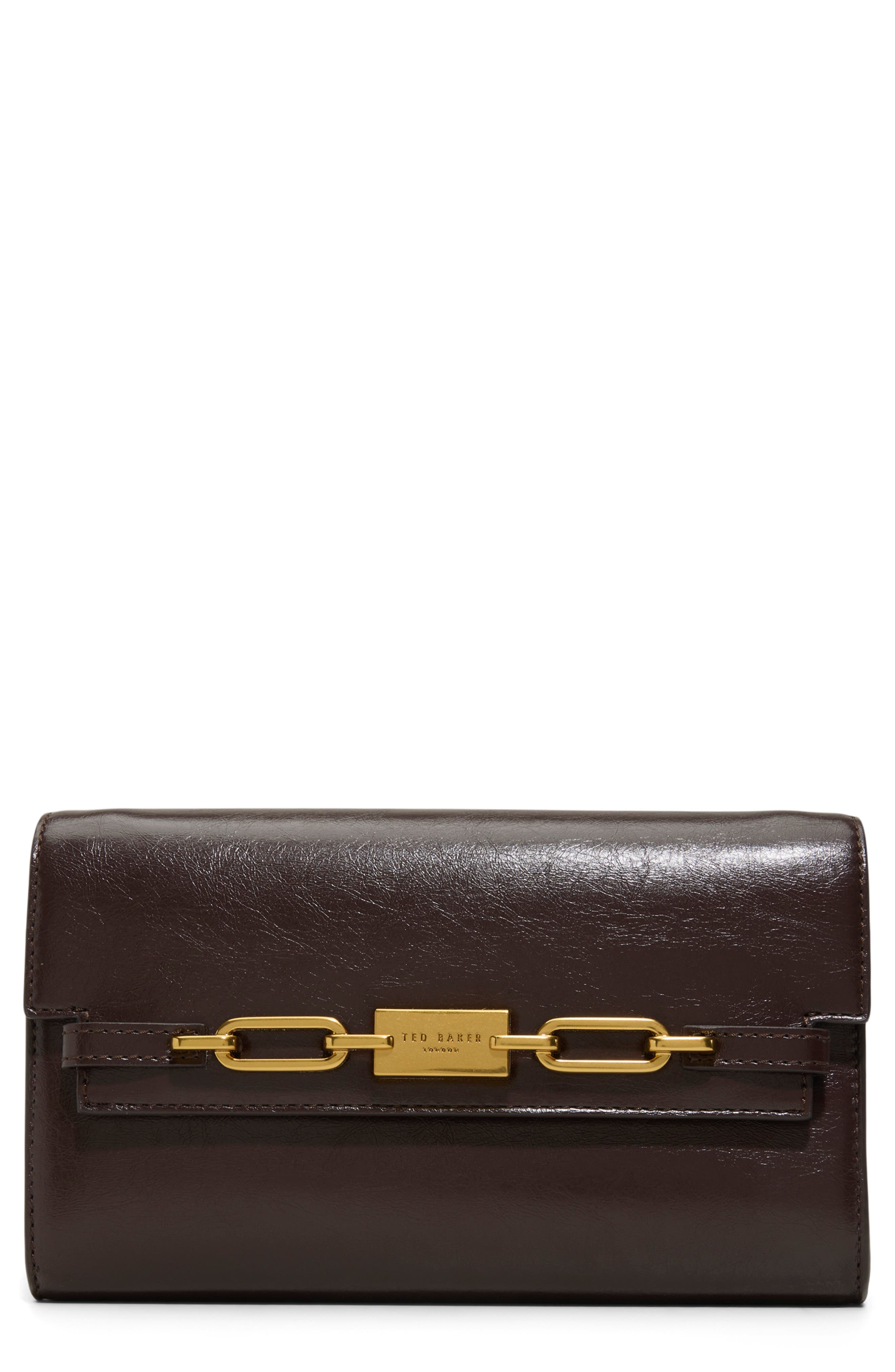 Ted Baker London Jean Crossbody Wallet, Main, color, Dark Brown