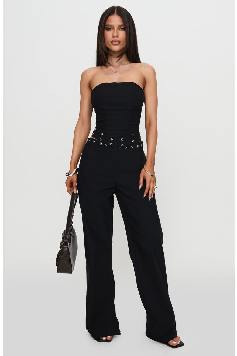 Passionette Grommet Wide Leg Pants, Alternate, color, BLACK