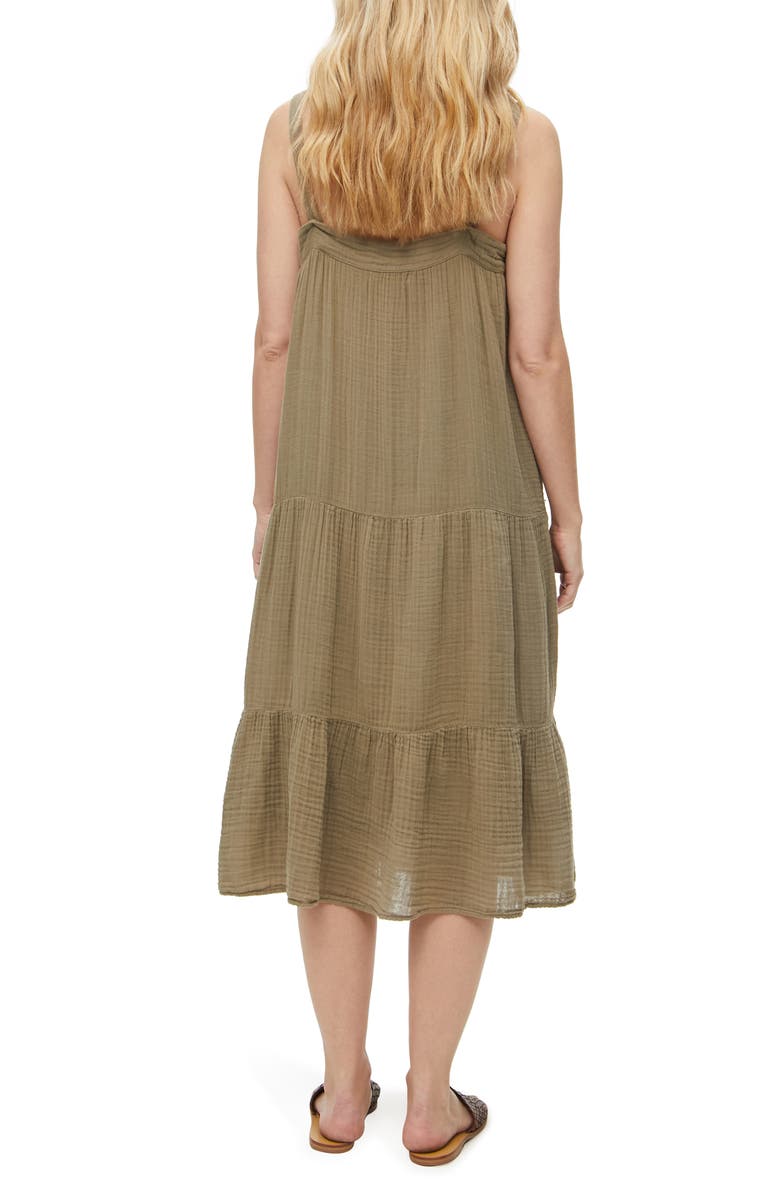 Michael Stars Evie Tiered Cotton Midi Dress, Alternate, color,