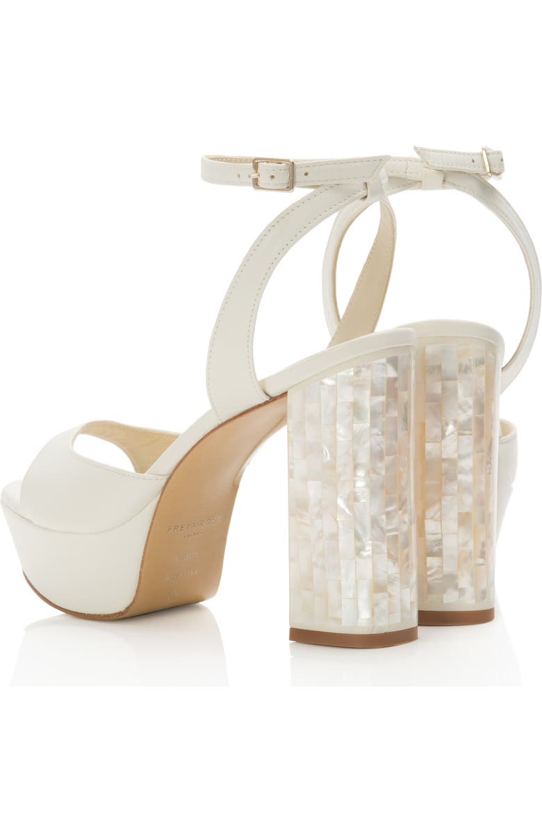 Freya Rose Margot Ankle Strap Pearl Platform Heel Sandal, Alternate, color, Ivory
