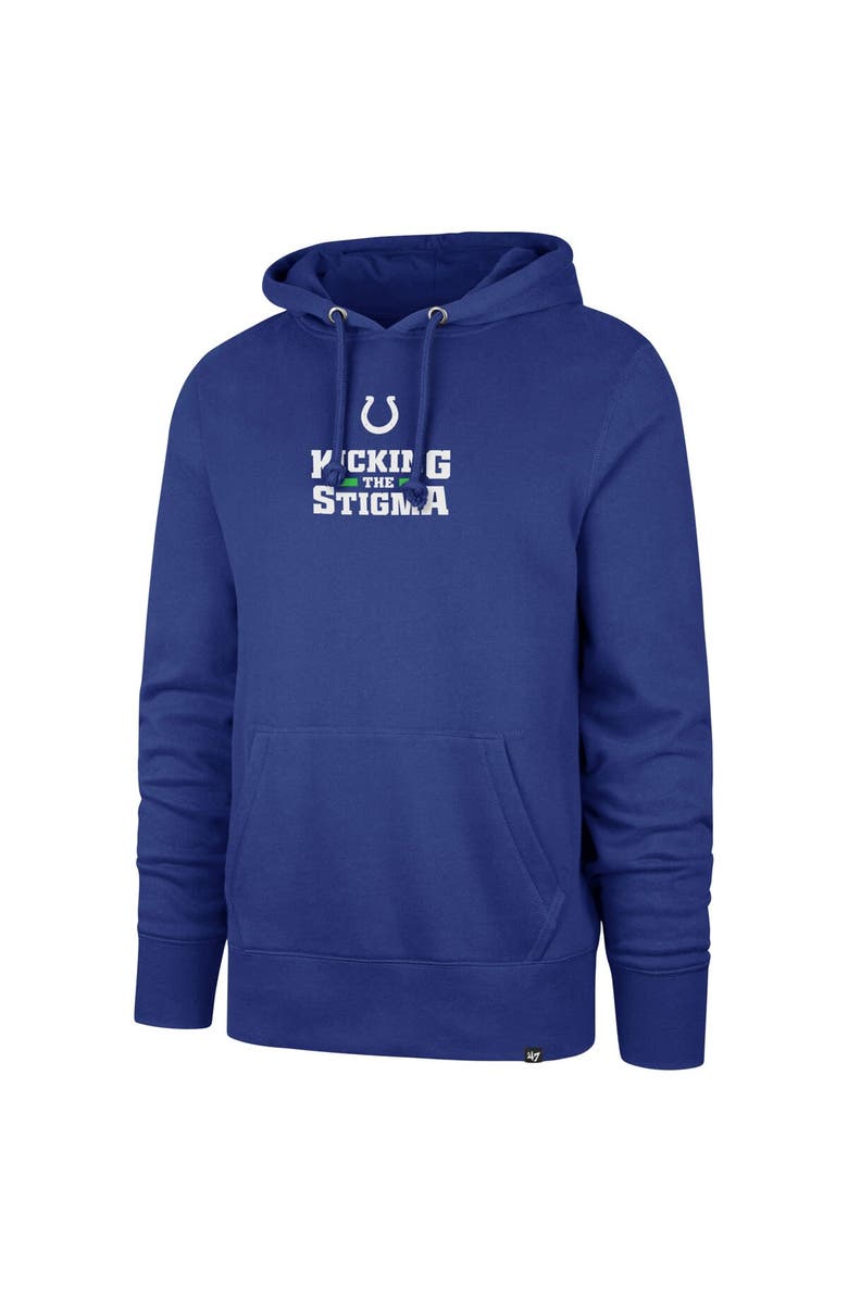 '47 Men's '47 Royal Indianapolis Colts Not All Pain Can Be Seen Kicking the Stigma Pullover Hoodie, Alternate, color, Royal