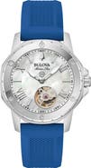 BULOVA Marine Star Silicone Strap Automatic Watch, 35mm