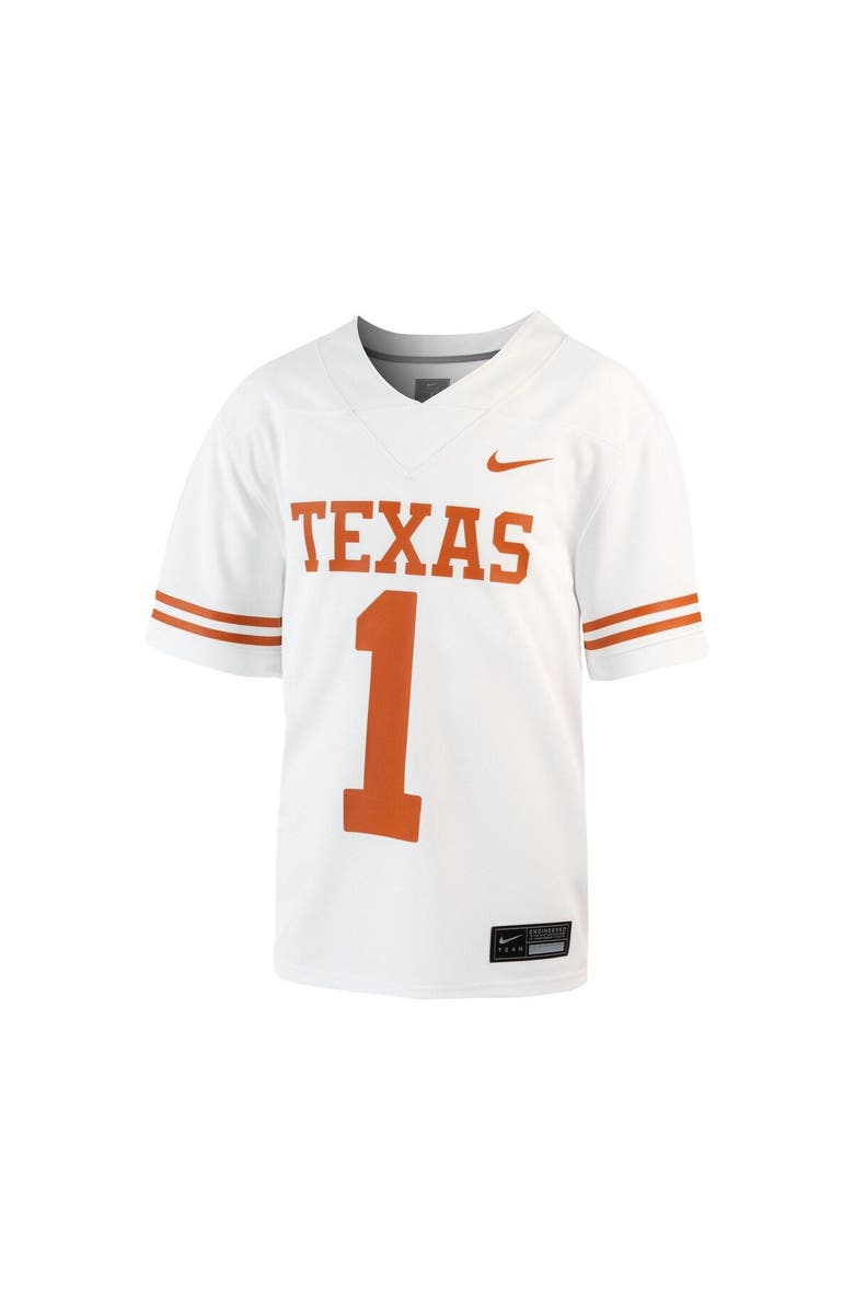 Nike Preschool Nike White Texas Longhorns Untouchable Replica Football Jersey, Alternate, color, White