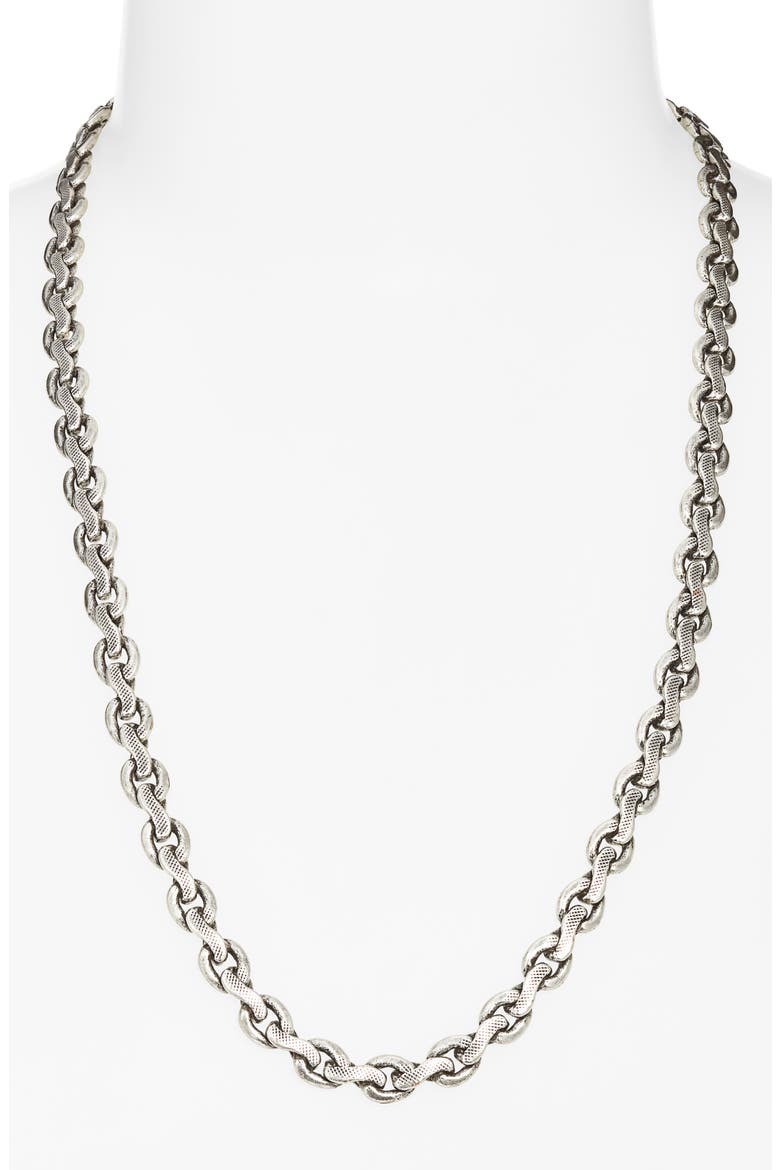 Rhapsody Flat Link Chain Necklace, Alternate, color, SILVER
