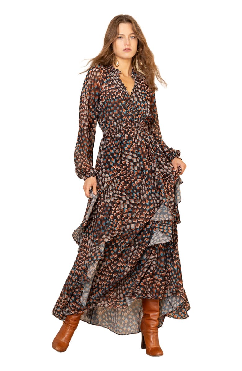 Hale Bob Karter Chiffon Maxi Dress, Alternate, color, 