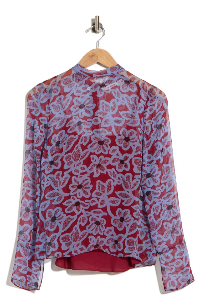 Vera Fleur Silk Top, Main, color, VERA FLEUR CHERRY COMBO