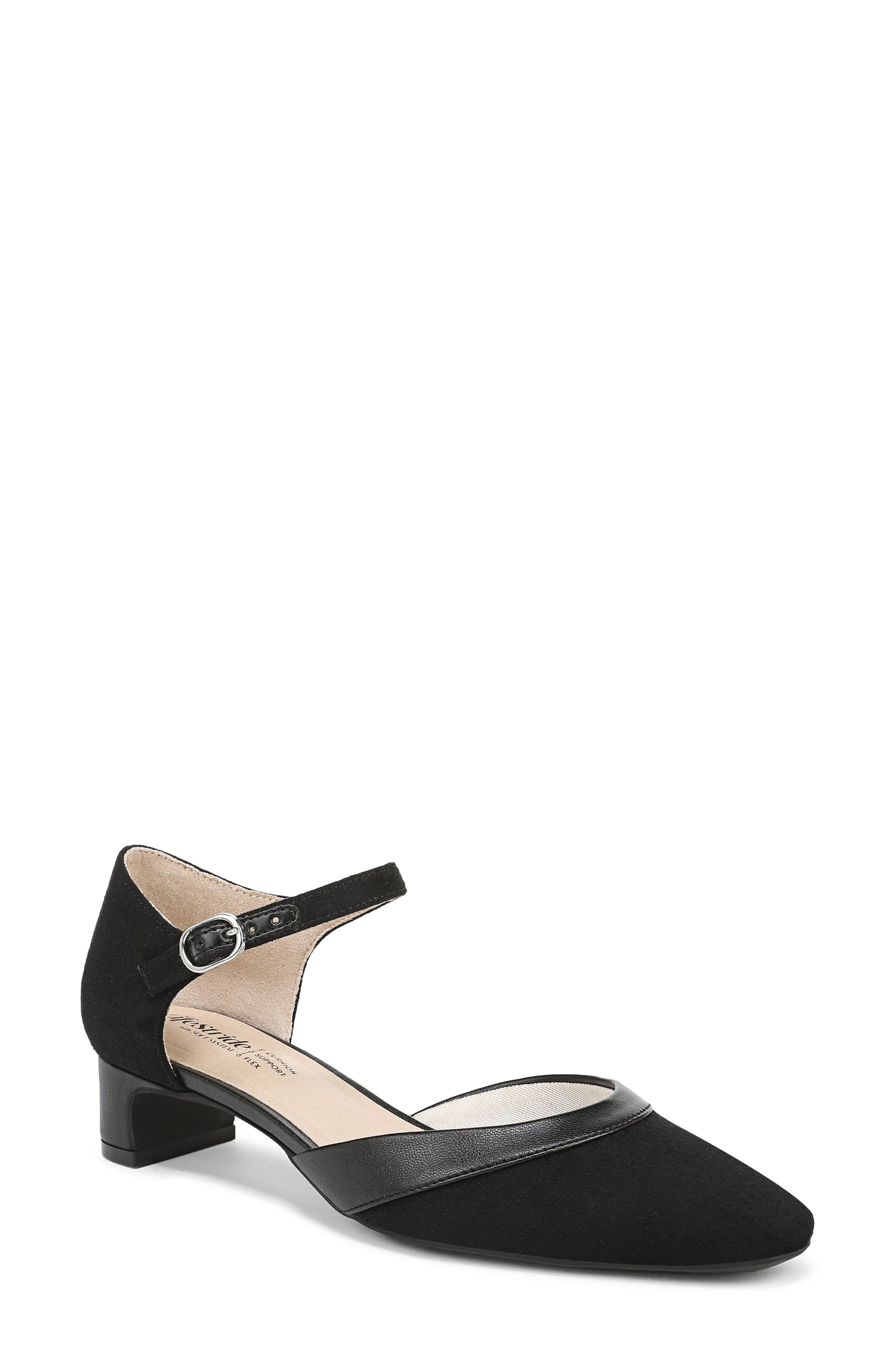 LifeStride Leighton Ankle Strap Pump, Main, color, Black