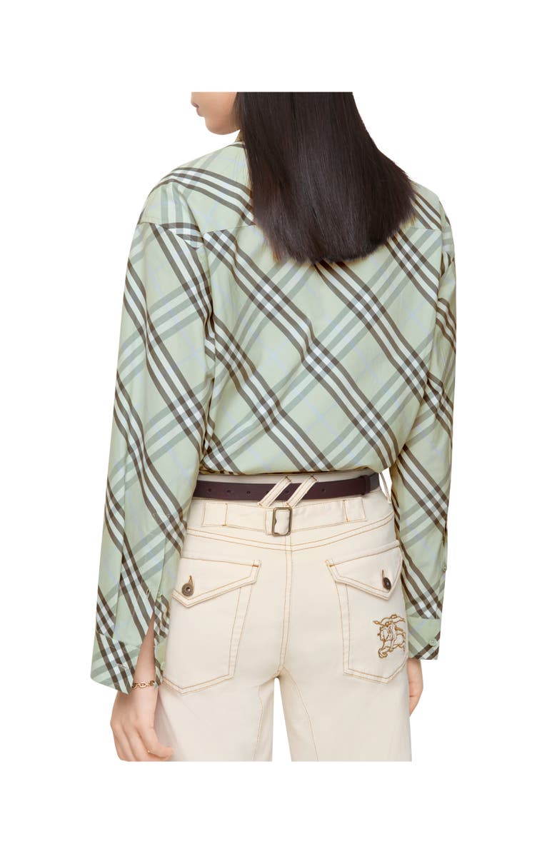 Burberry Relaxed Fit Check Cotton Shirt, Alternate, color, Seafoam Green