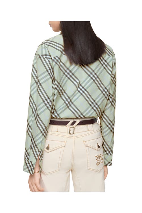 Burberry Relaxed Fit Check Cotton Shirt In Green