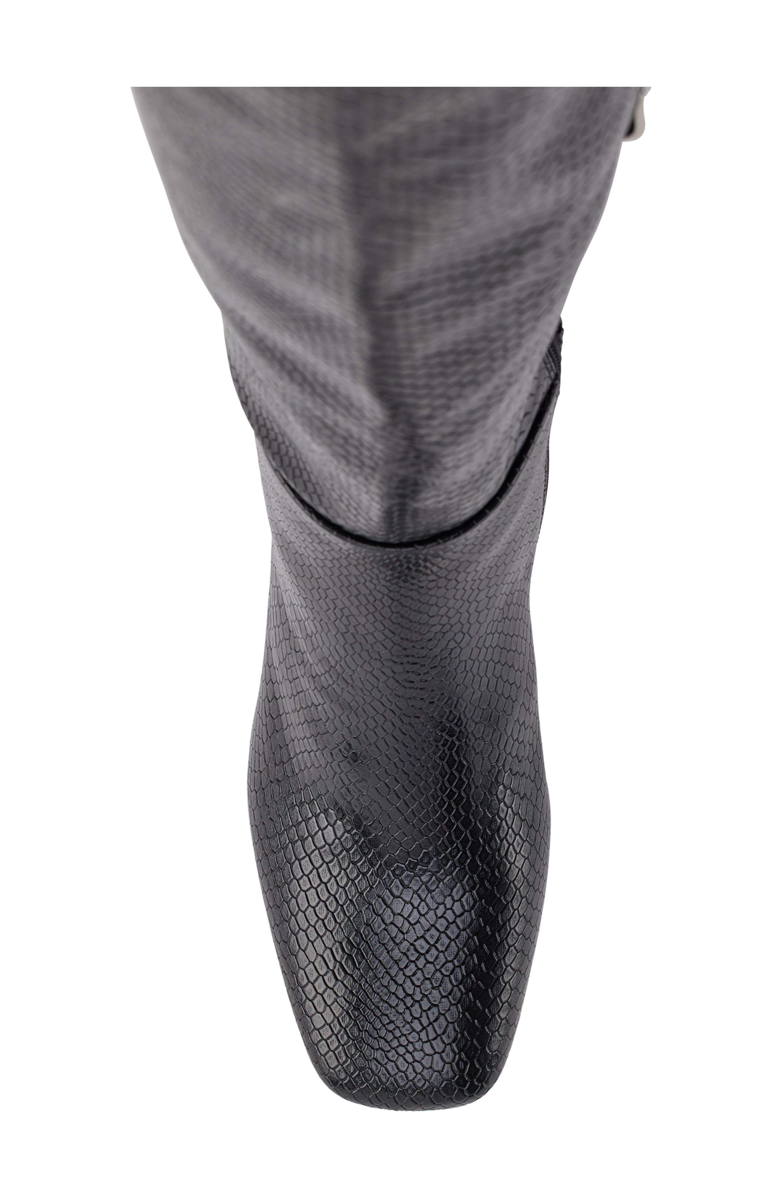 DKNY Cana Knee High Block Heel Boot, Alternate, color, Black