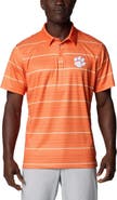 Columbia Men's Columbia Orange Clemson Tigers PFG Super Terminal Tackle™ Omni-Shade™ Stripe Polo