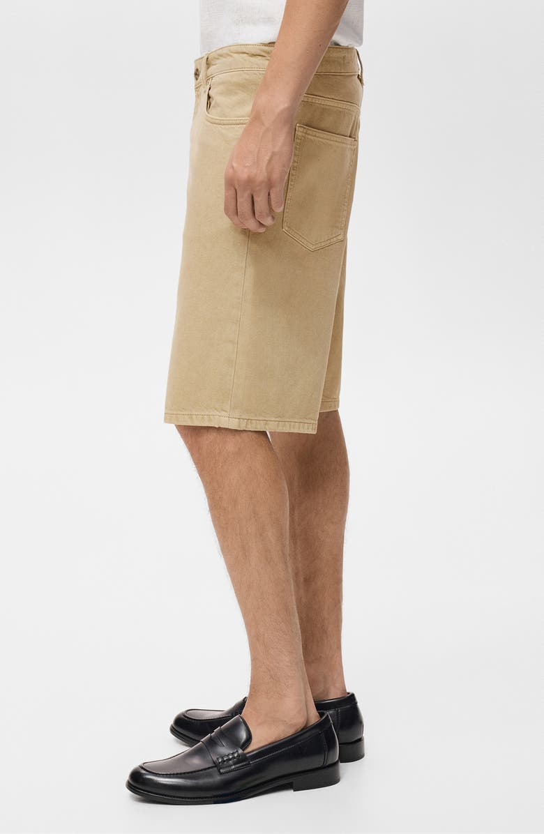MANGO Relaxed Fit Denim Bermuda Shorts, Alternate, color, Beige