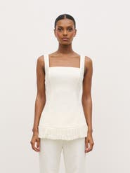 Pretty Lavish Verona Fringed Tweed Top