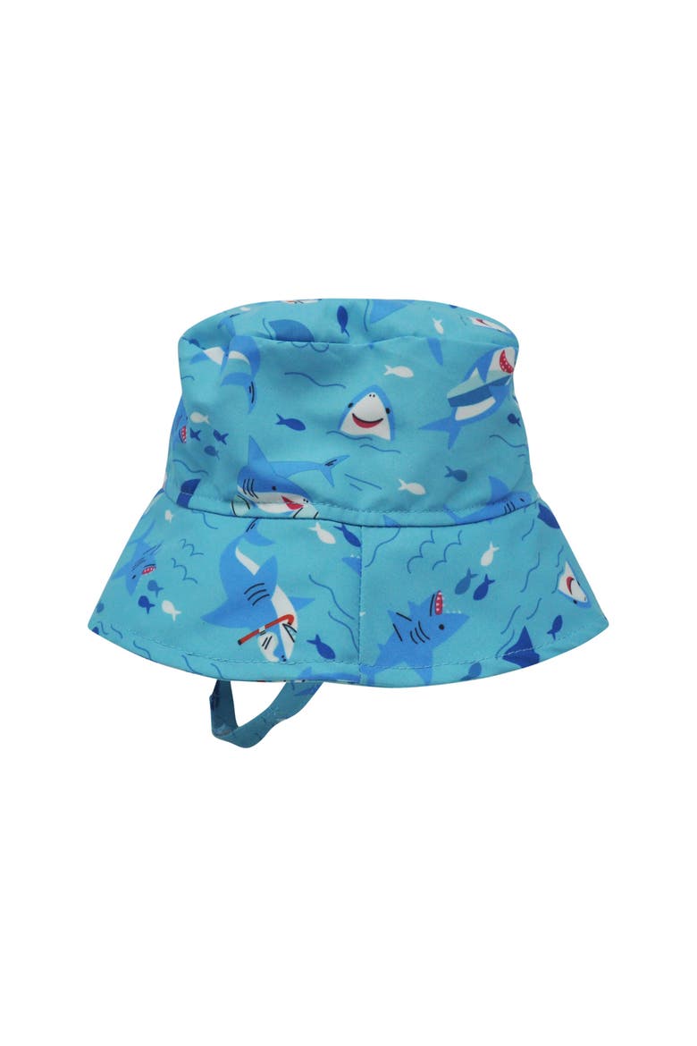Kids UPF 50+ Lightweight, UV Blocking Bucket Sun Hat, Main, color, Snorkeling Sharks