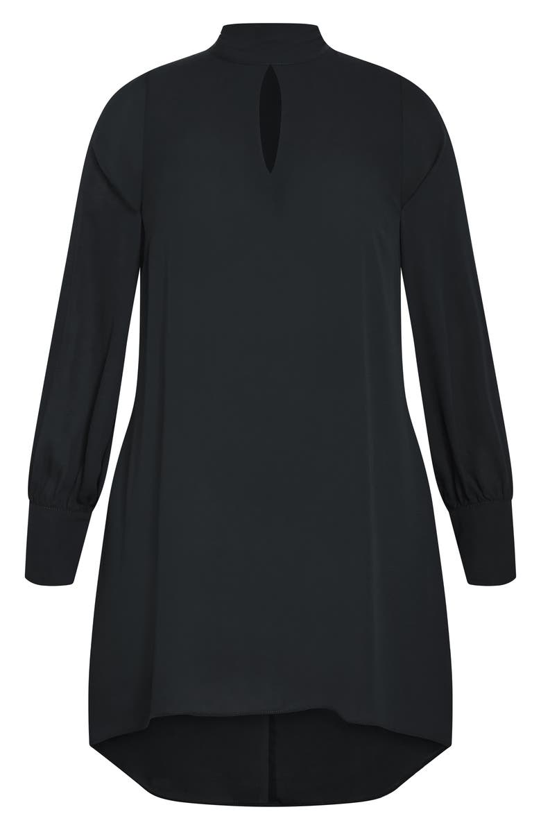 City Chic Bow Tunic Top, Main, color, Black