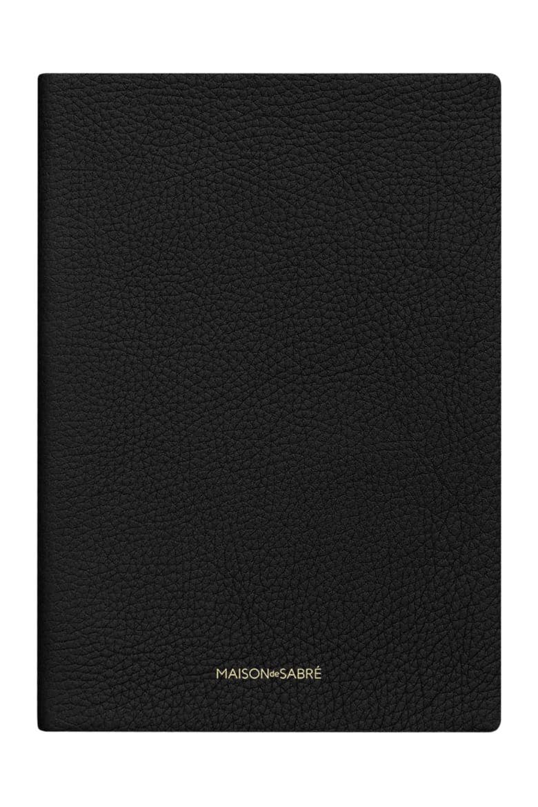 Leather Notebook, Main, color, Black Caviar