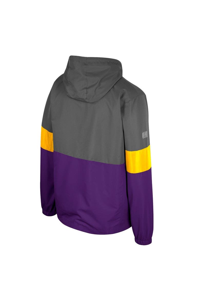 Men's Colosseum Charcoal LSU Tigers Miles Full-Zip Jacket, Alternate, color, Charcoal