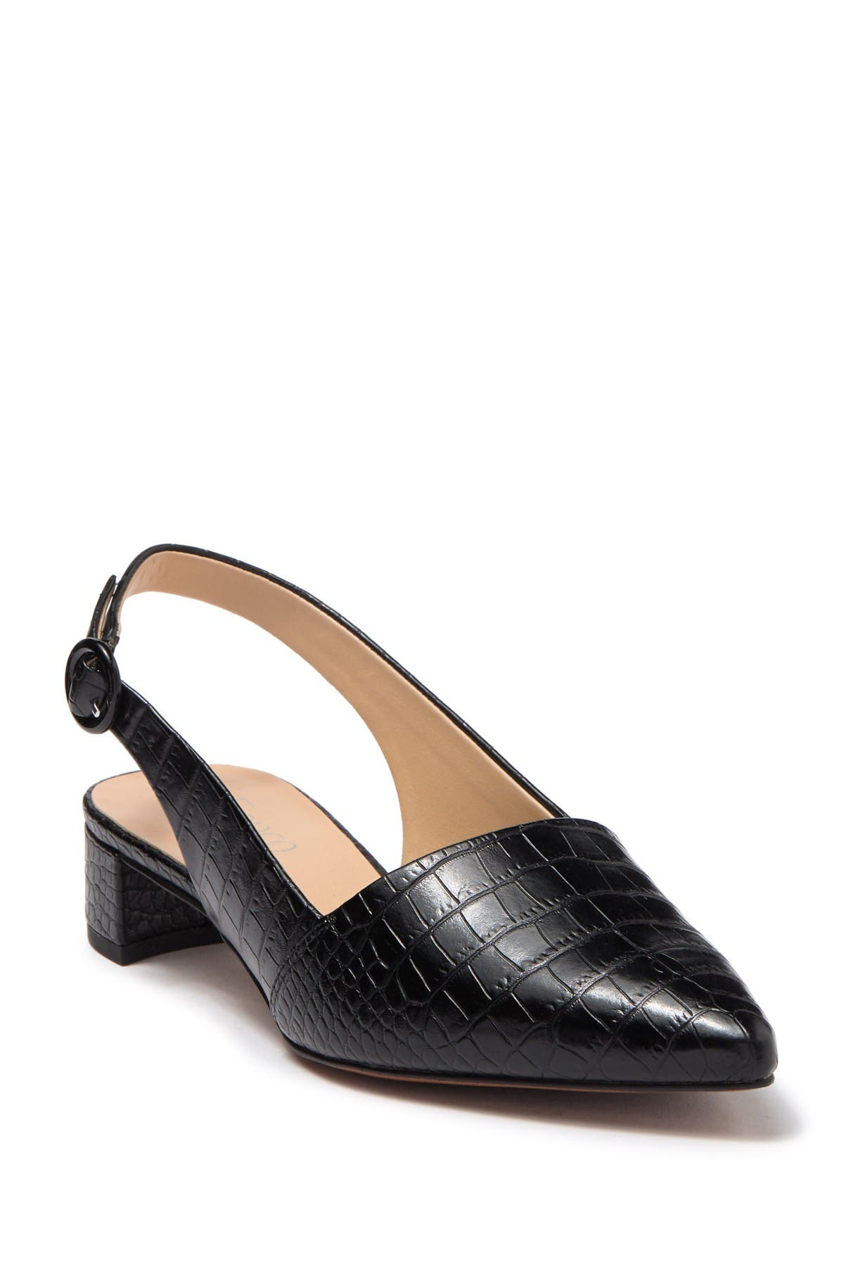 Franco Sarto Vickie Croc Embossed Pointed Toe Slingback Pump, Main, color, 