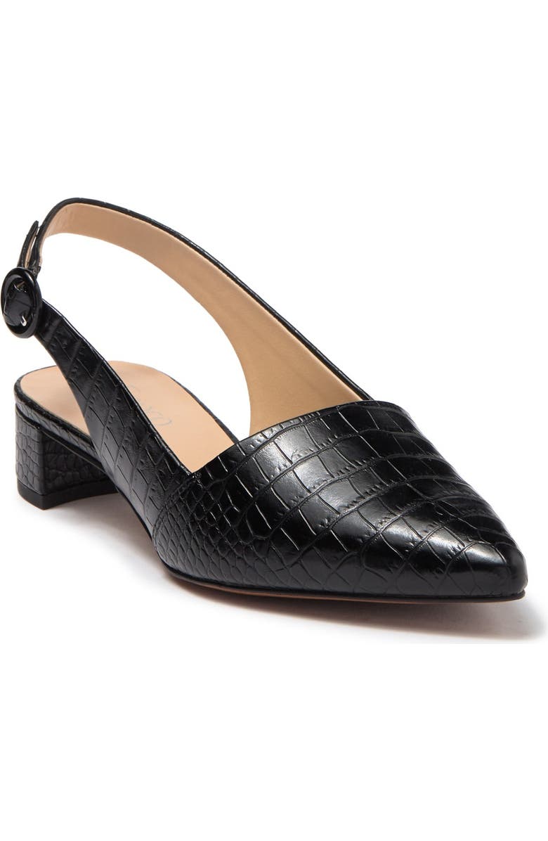 Franco Sarto Vickie Croc Embossed Pointed Toe Slingback Pump, Main, color,