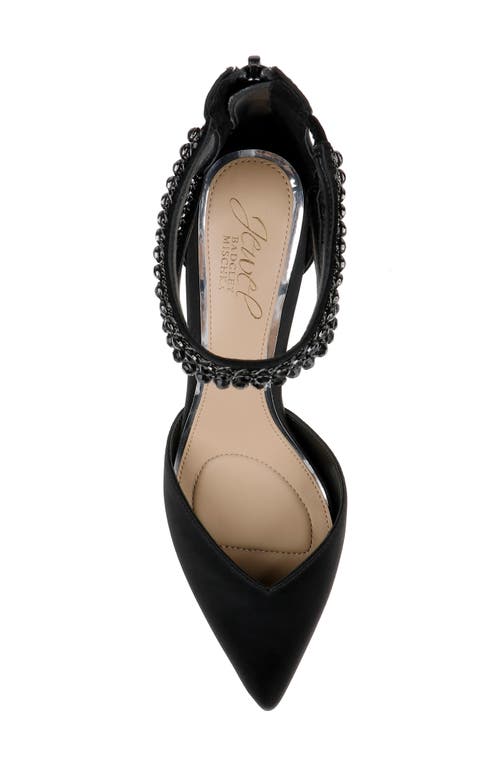 Jewel Badgley Mischka Emmi Ankle Strap Pointed Toe Pump In Black
