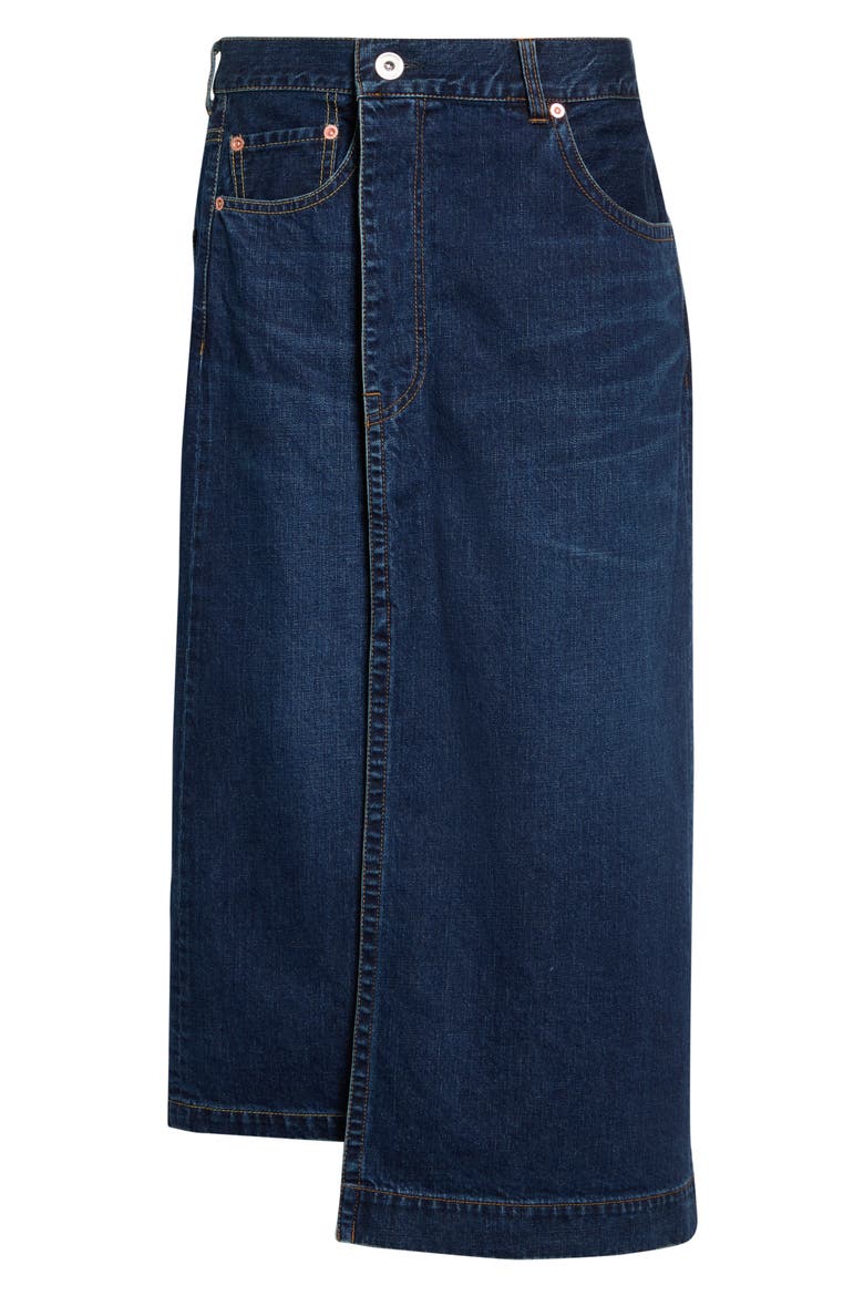 Asymmetric Denim Skirt, Main, color, BLUE