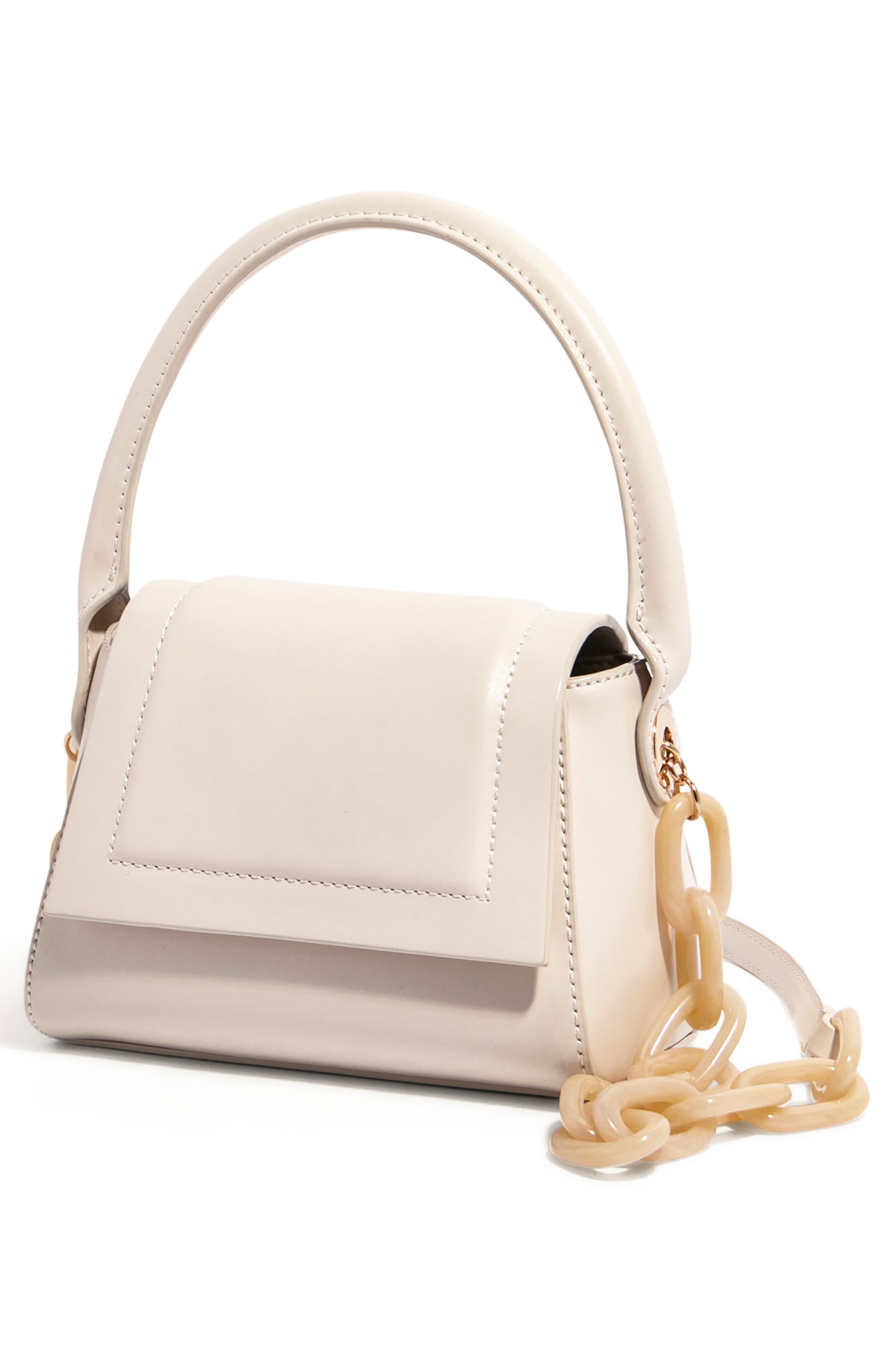 We Are Chic Vegan Leather Top Handle Crossbody, Alternate, color, ECRU