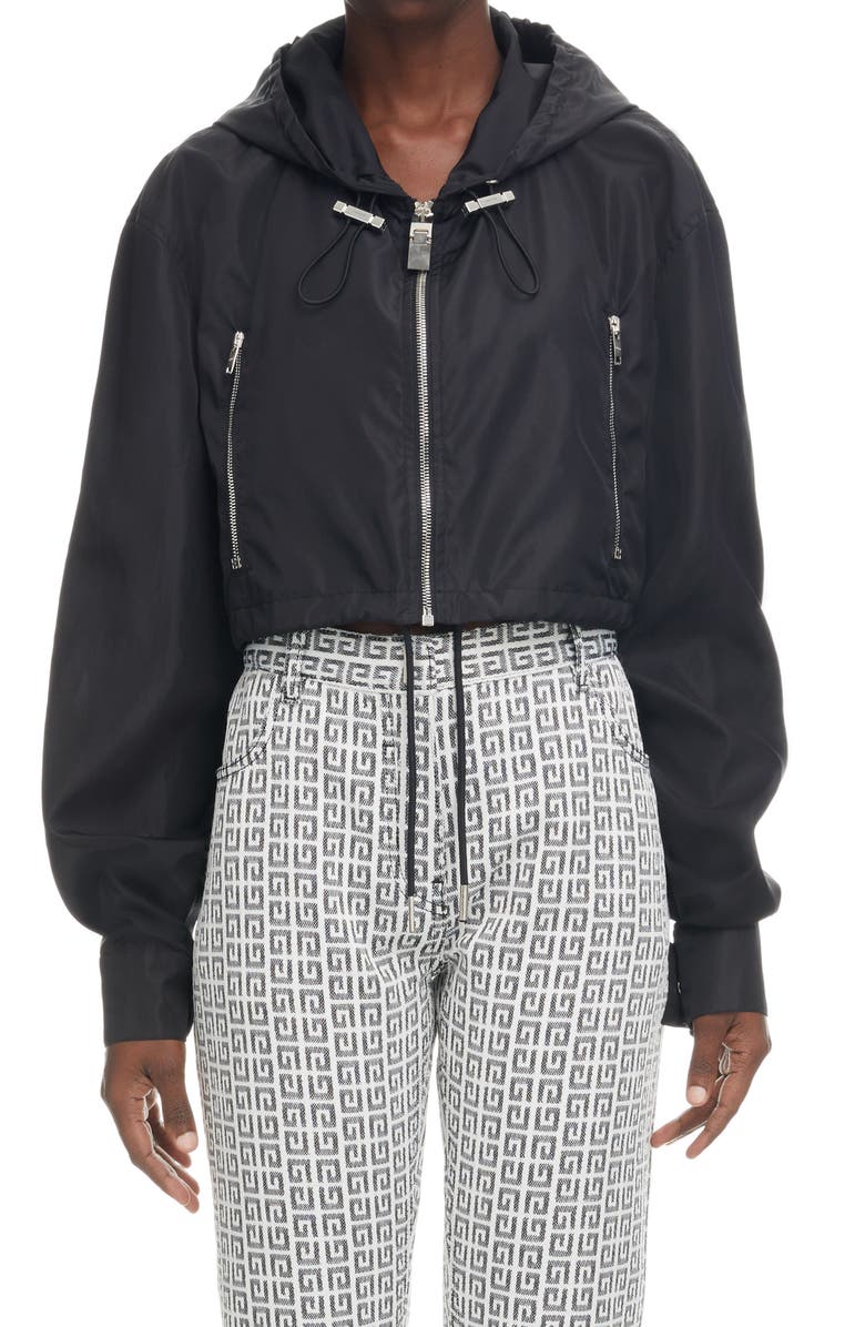 Givenchy Logo Crop Windbreaker, Main, color, 