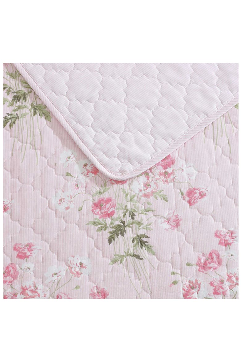 Veronica's Bouquet Cotton Quilt Set, Alternate, color, PINK/ WHITE