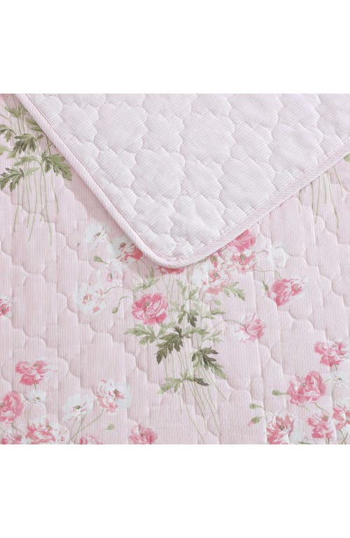 Laura Ashley Veronica's Bouquet Quilt Set In Pink/white