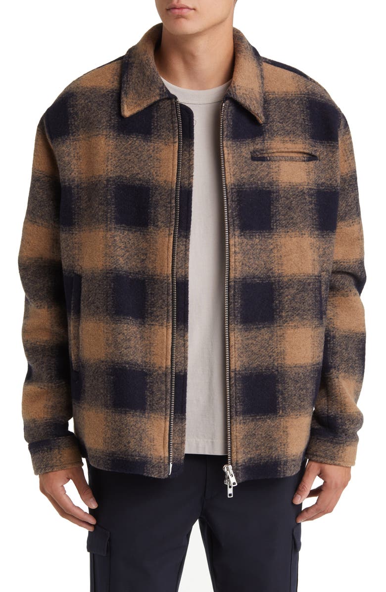 Wax London Greenland Plaid Wool Blend Jacket, Main, color, 