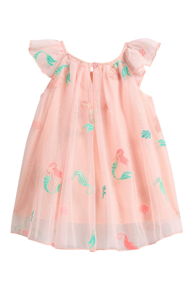 Mermaid Embroidered Dress, Alternate, color, PEACH