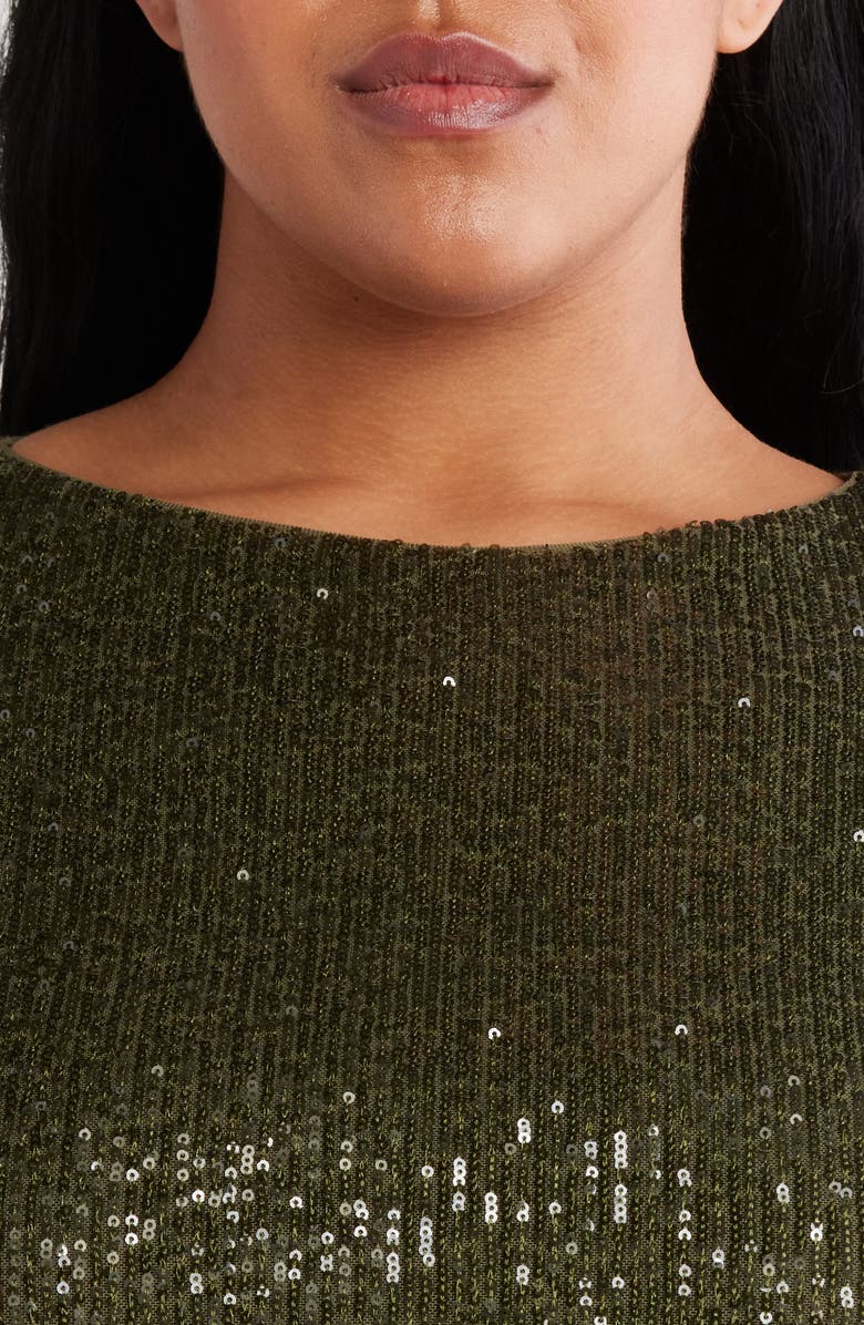 Anne Klein Dolman Sleeve Sequin Top, Alternate, color, 