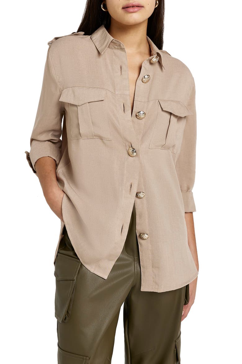 Utility Shirt, Main, color, BEIGE