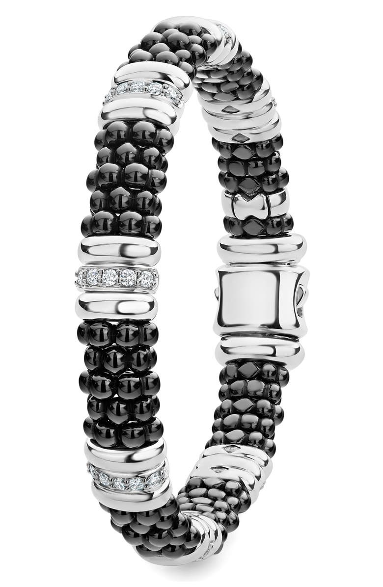LAGOS LAOGS Black Caviar Diamond 7-Link Bracelet, Alternate, color,