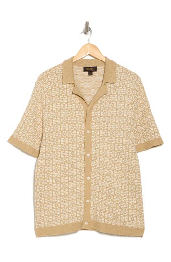 TRUTH TRUTH JACQUARD SHORT SLEEVE CARDIGAN