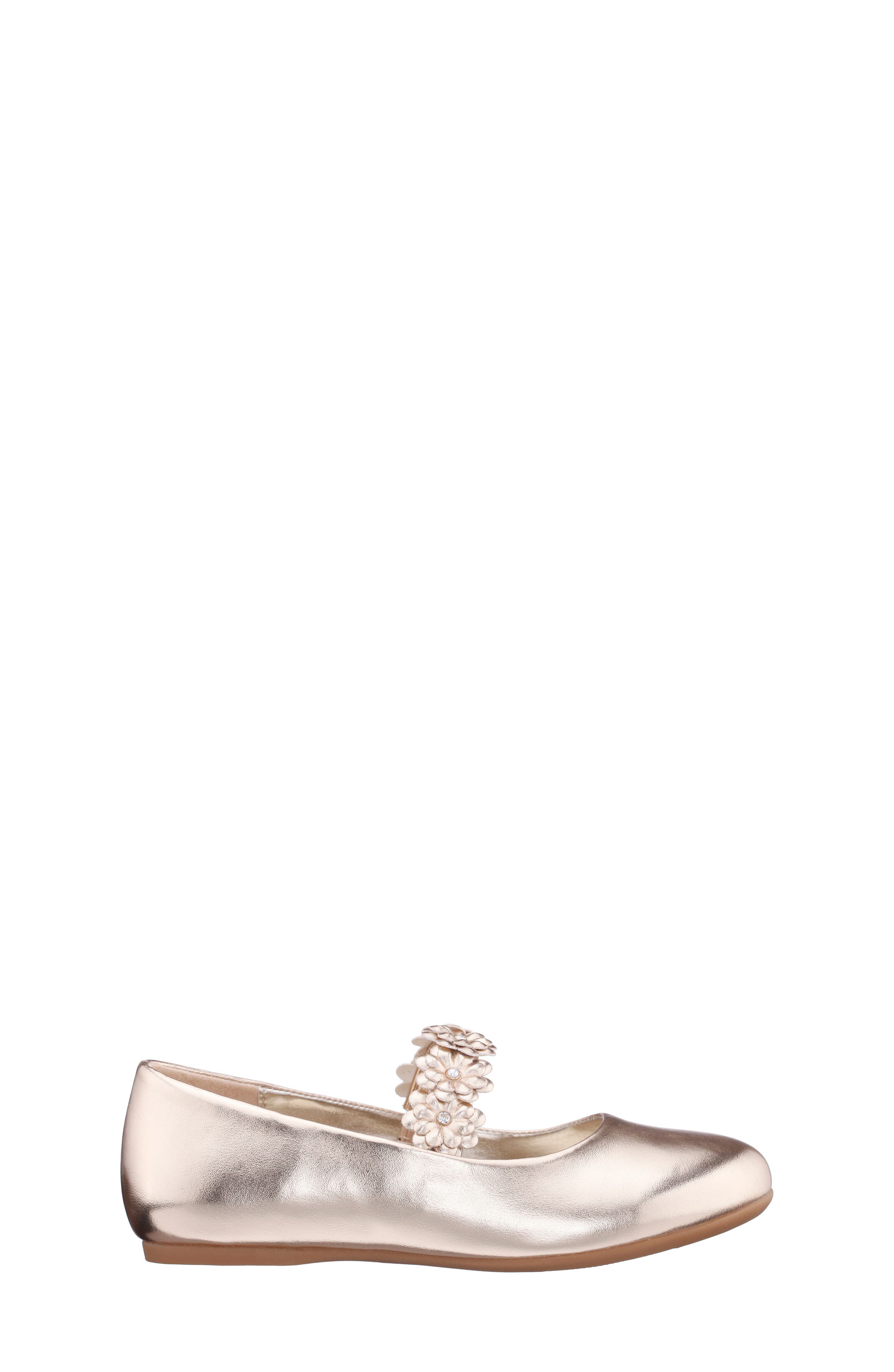 Kids' Rozy Mary Jane Flat, Alternate, color, GOLD METALLIC