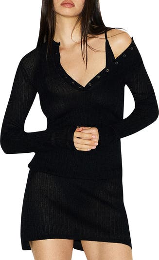 トップス Nylon SEE THROUGH HENLEY NECK KNIT SKIMS Sheer Knit Long Sleeve Henley | Nordstrom
