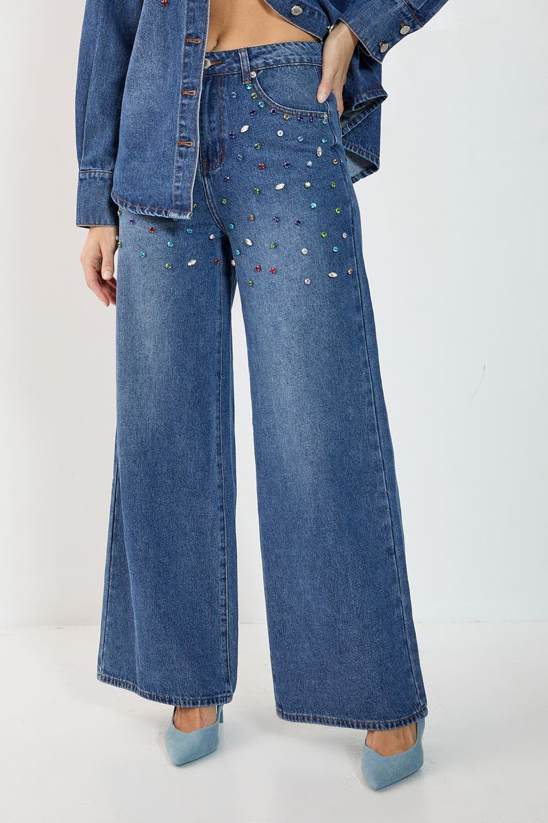 Denim Jewel Baggy Jeans, Main, color, Authentic Midwash