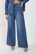 NASTY GAL Denim Jewel Baggy Jeans