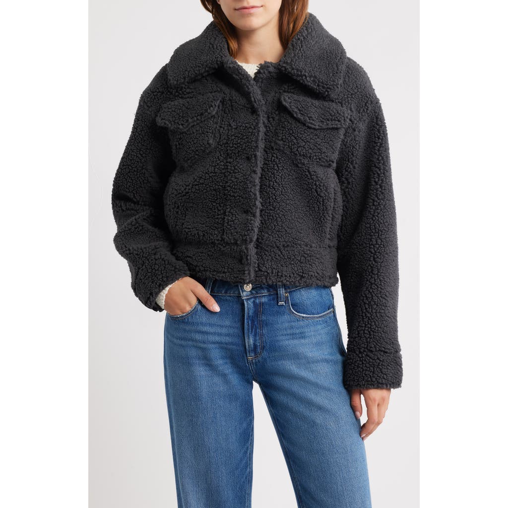 Ugg(r) Frankie Faux Shearling Trucker Jacket In Black