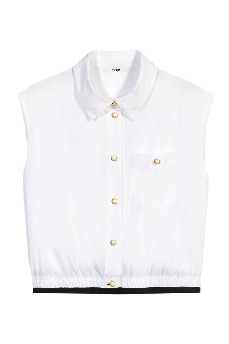 Cropped sleeveless shirt, Alternate, color, White