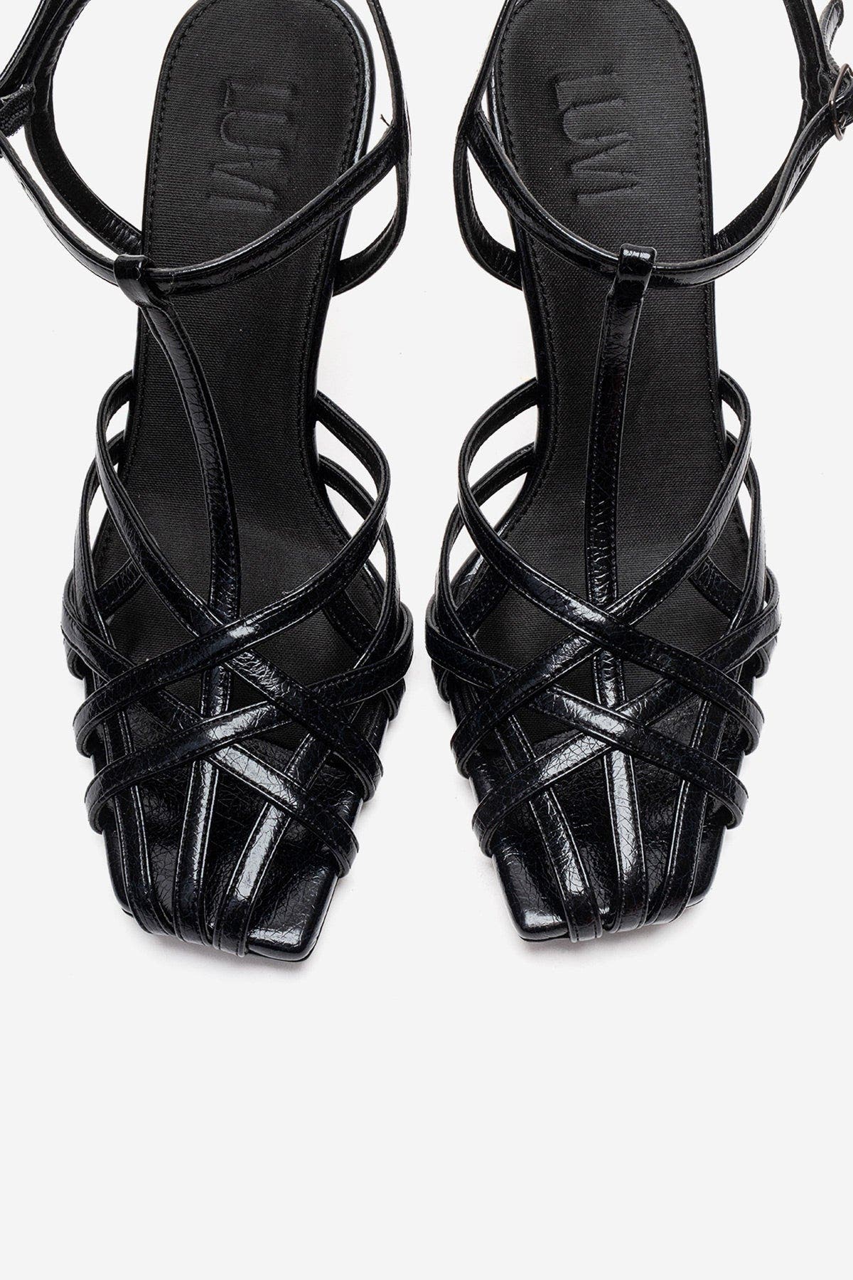 Prologue Shoes Allos Stiletto Sandal, Alternate, color, Black