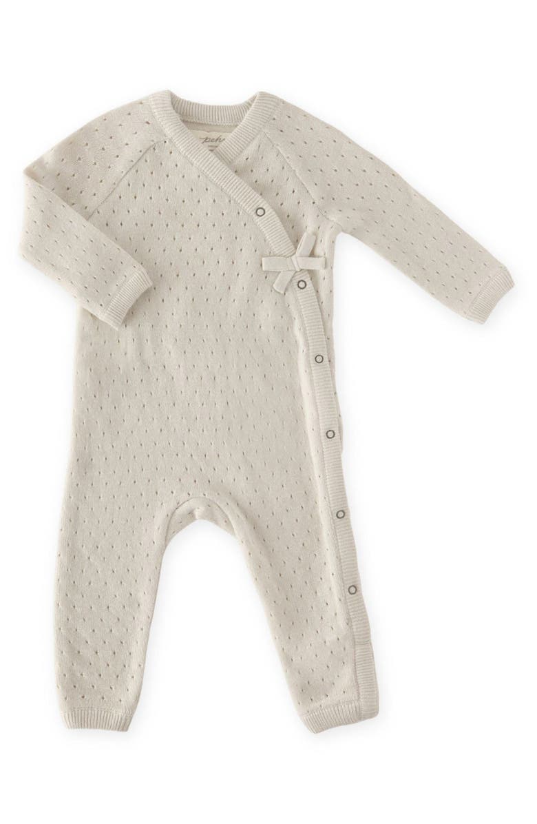Pehr Dotty Knit Romper, Main, color, Natural