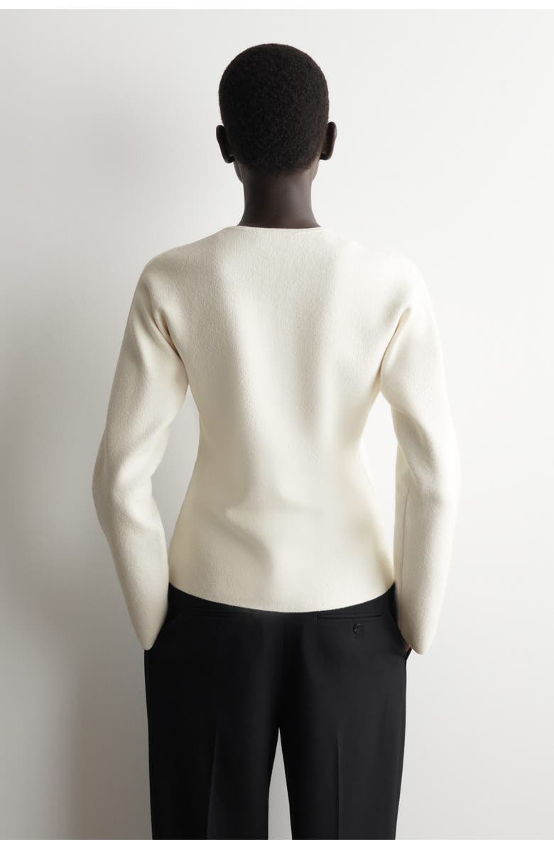 COS Sculptural Cotton Cardigan, Alternate, color, White