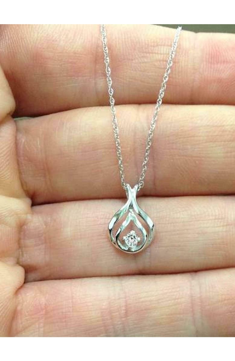 Bliss Diamond Solitaire Diamond Pendant 10K Gold Lab Grown Necklace, Alternate, color, 