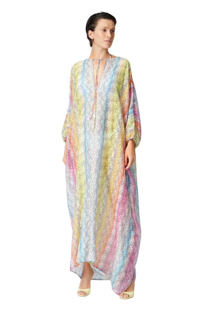Missoni Long Kaftan In Printed Cotton And Silk Blend, Main, color, Multicoloured 1