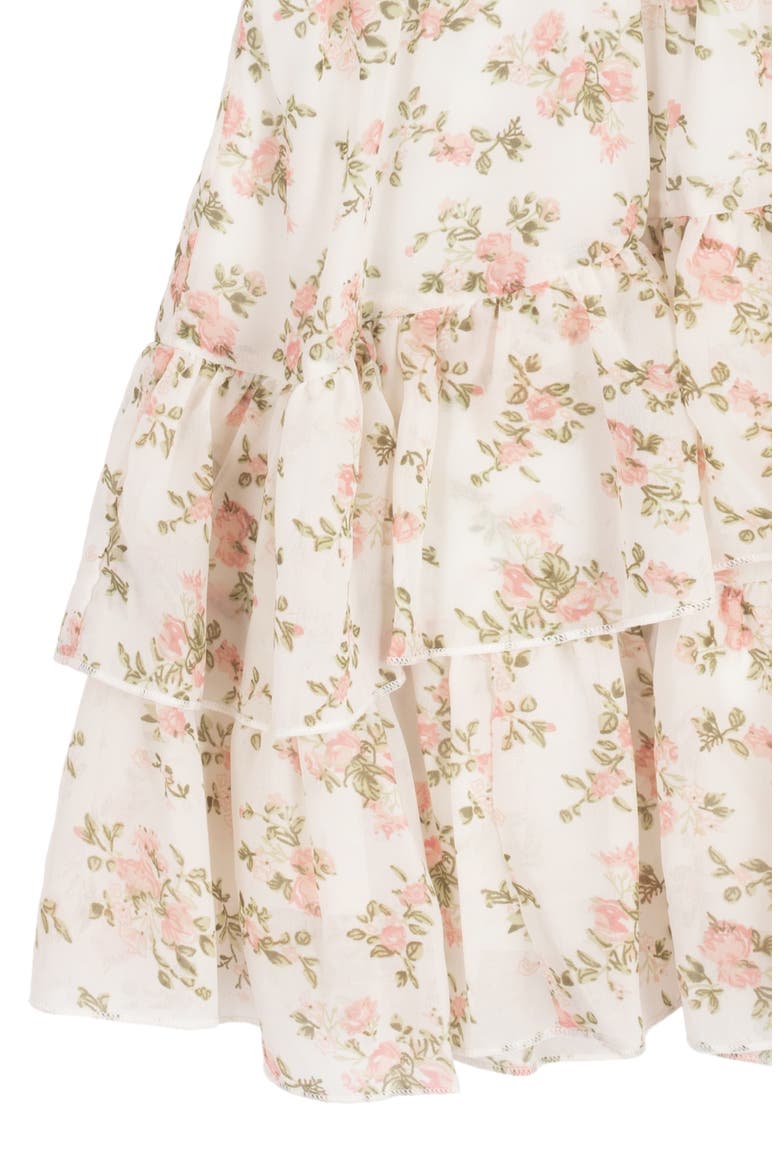 Kids' Yuryu Floral Chiffon Dress, Alternate, color, IVORY/PEACH