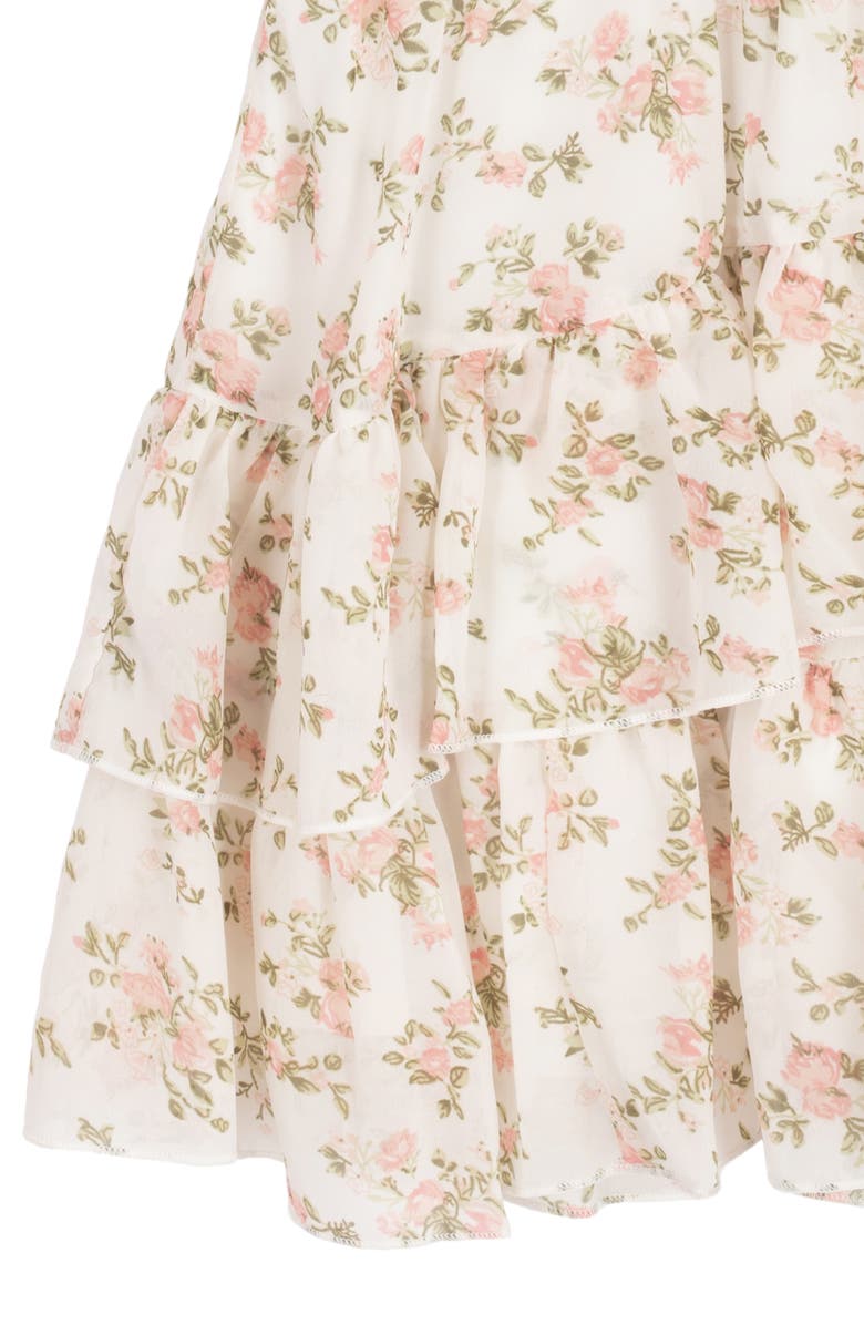 Rare Editions Kids' Yuryu Floral Chiffon Dress, Alternate, color, Ivory/Peach