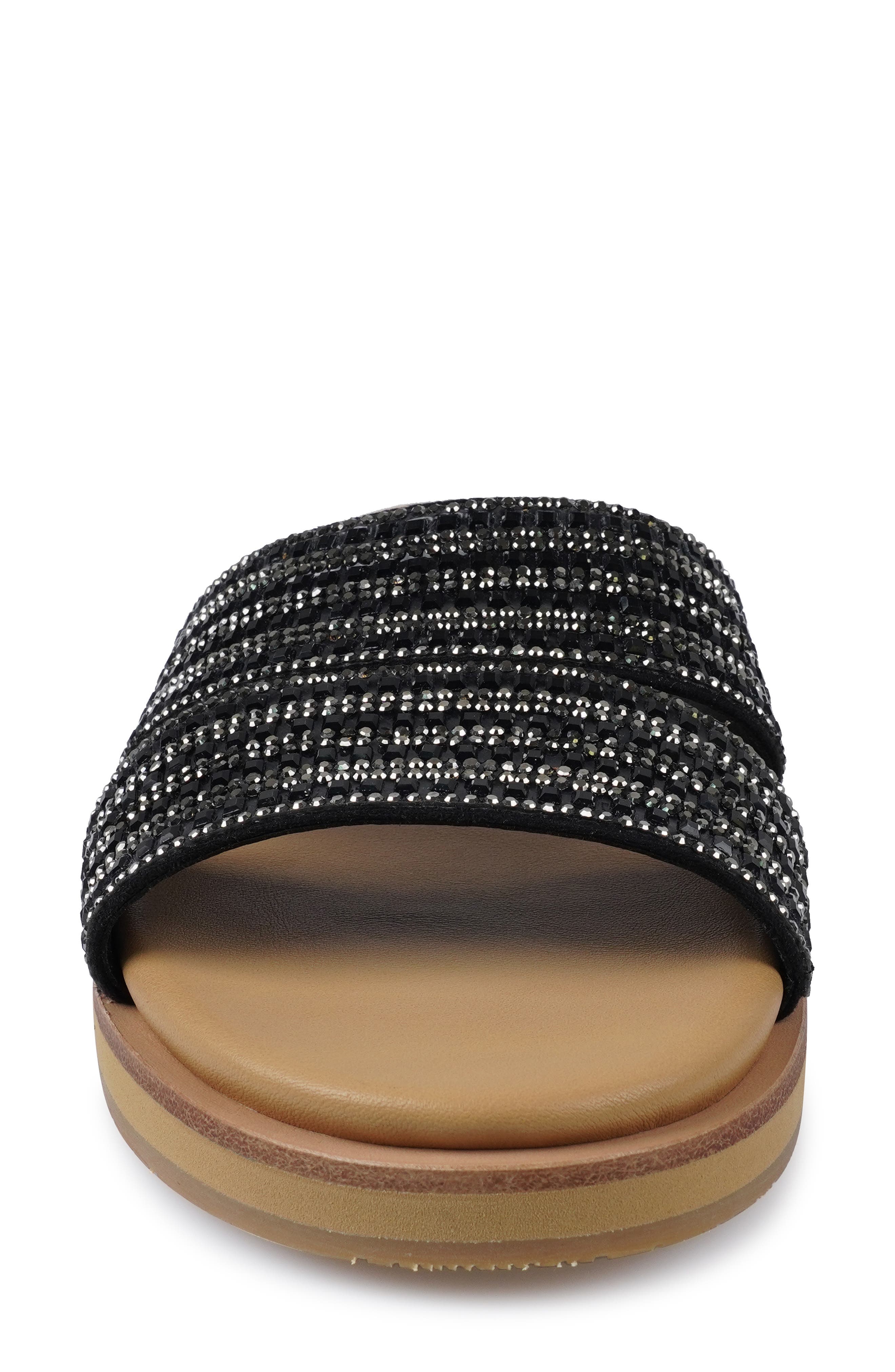 Candie's Slide Sandal, Alternate, color, Black Suede