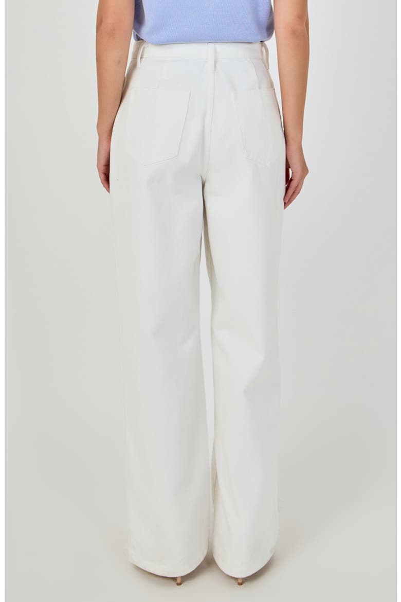 Crossover Waist Wide Leg Jeans, Alternate, color, WHITE